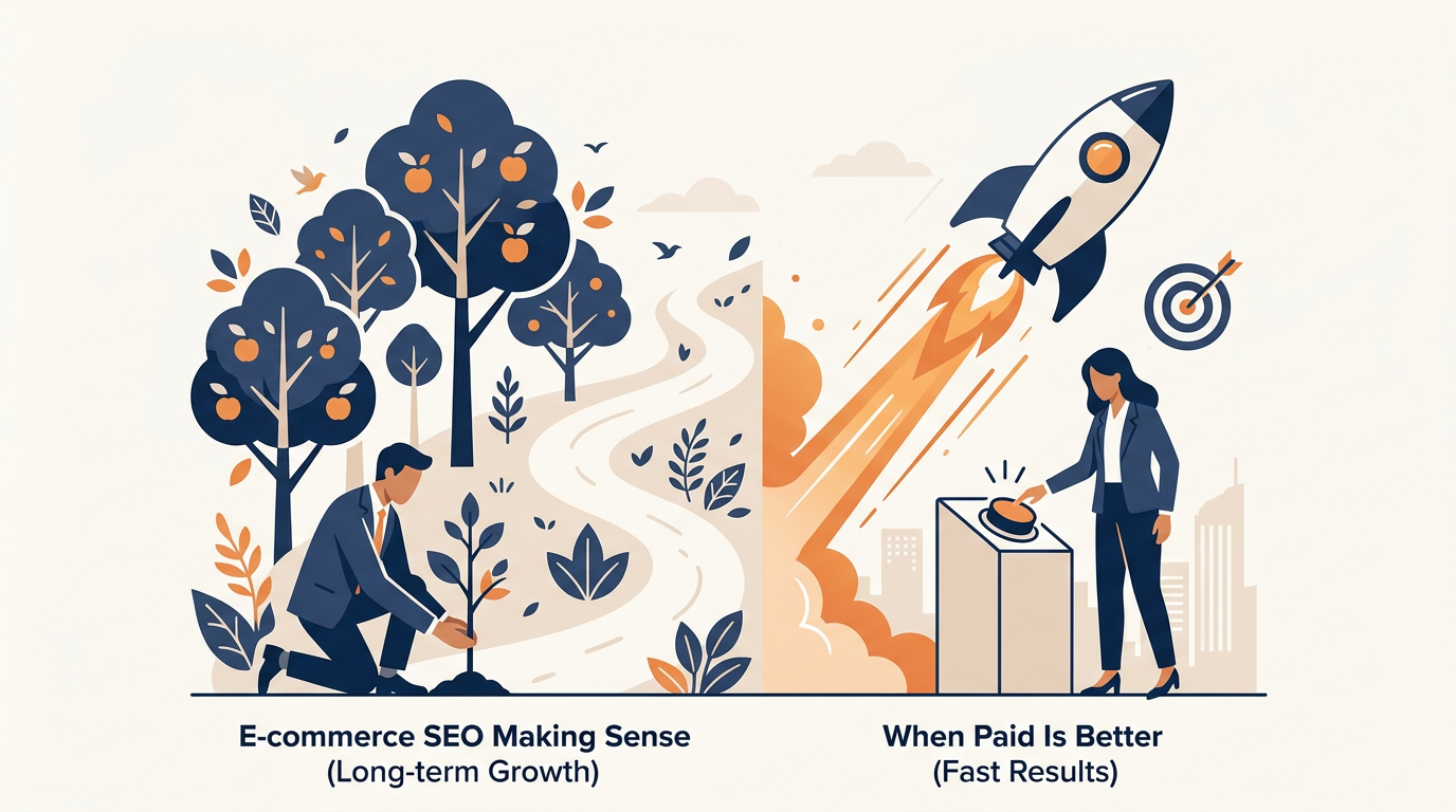 When E-commerce SEO Makes Sense (and When Paid Is Better) — E-commerce SEO Services Singapore: Shopify, WooCommerce, or Custom?